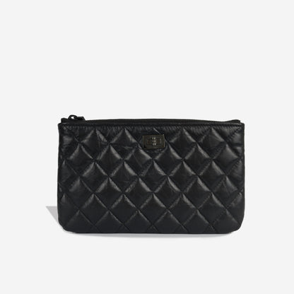 Chanel 2 55 Calfskin Black Shoulder Bag