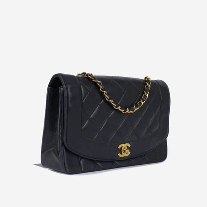 Chanel Classic Flap Lambskin Black Shoulder Bag Style 299
