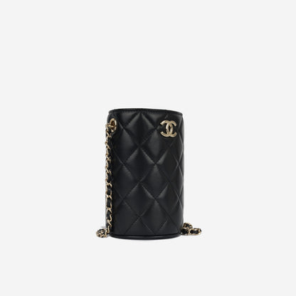 Chanel Vanity Lambskin Black Clutch Style 6