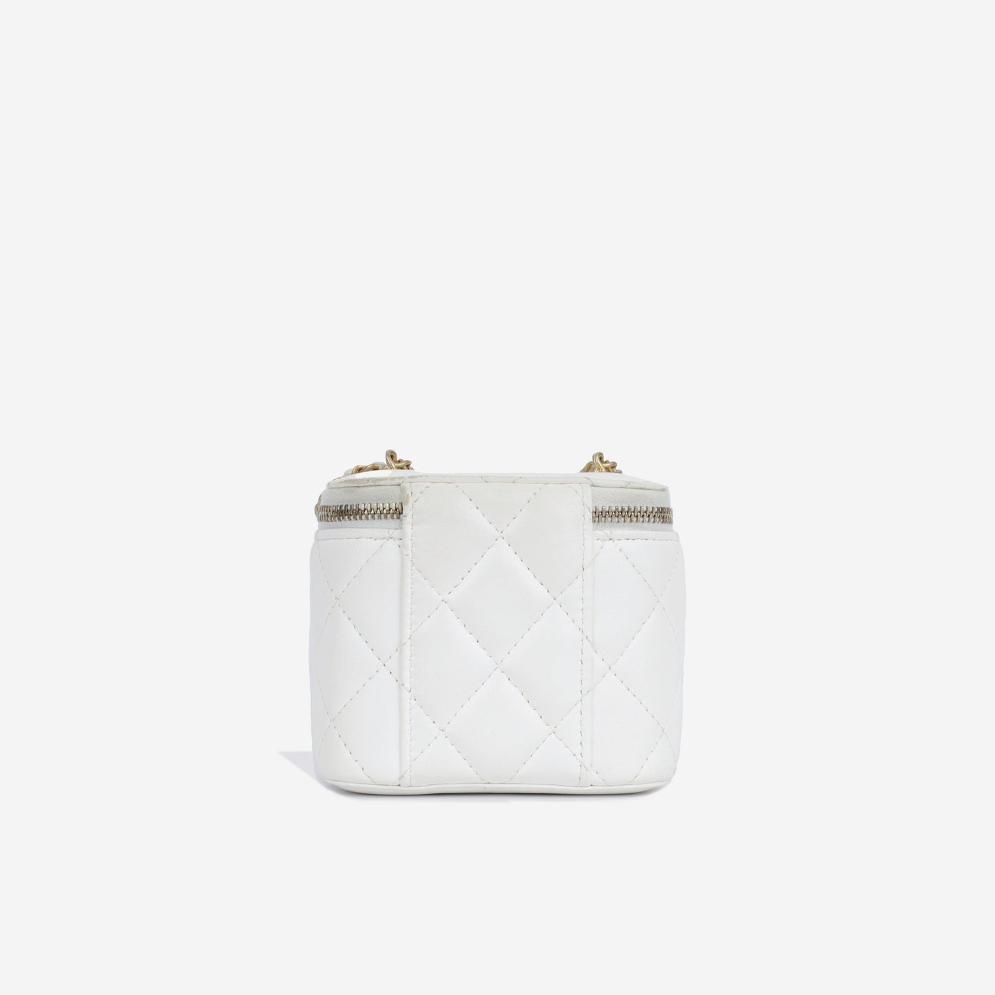 Chanel Vanity Lambskin Gold Clutch Lambskin