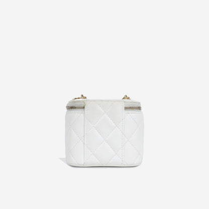 Chanel Vanity Lambskin Gold Clutch Lambskin