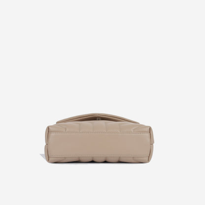 Saint Laurent Loulou Calfskin Beige Shoulder Bag