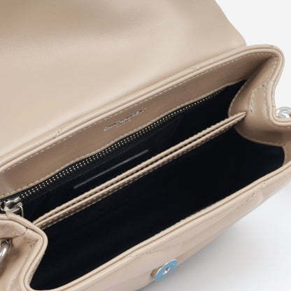 Saint Laurent Loulou Calfskin Beige Shoulder Bag