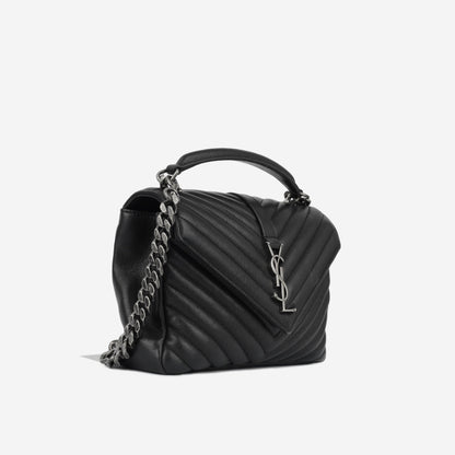 Saint Laurent College Lambskin Black Shoulder Bag