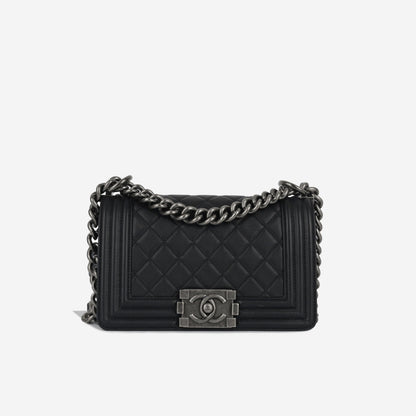 Chanel Boy Bag Lambskin Black Shoulder Bag Style 54