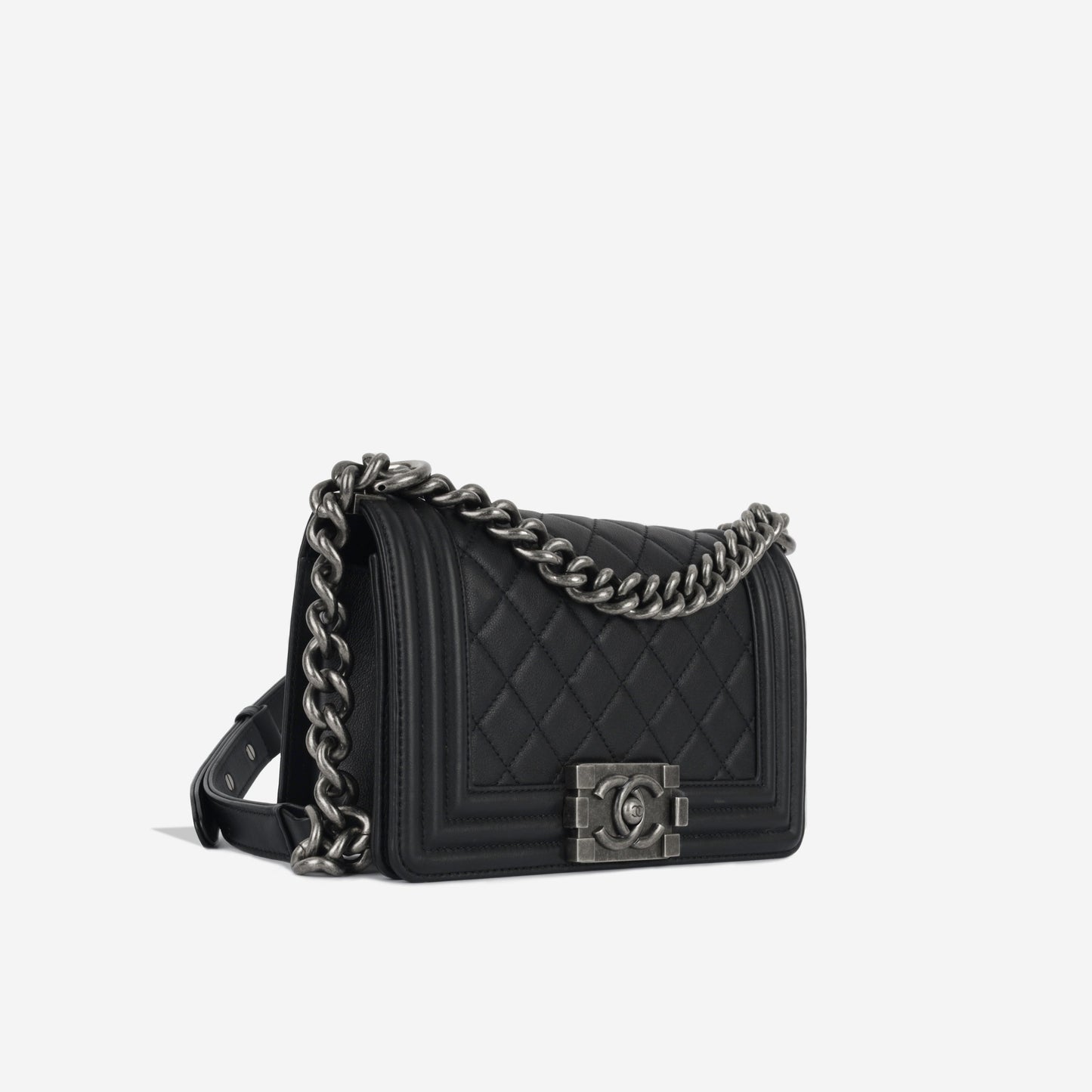 Chanel Boy Bag Lambskin Black Shoulder Bag Style 54
