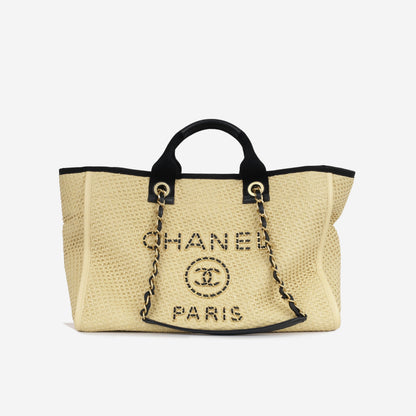 Chanel Deauville Calfskin Gold Tote Bag