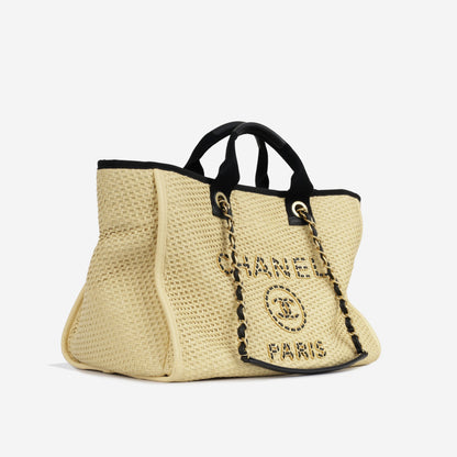 Chanel Deauville Calfskin Gold Tote Bag