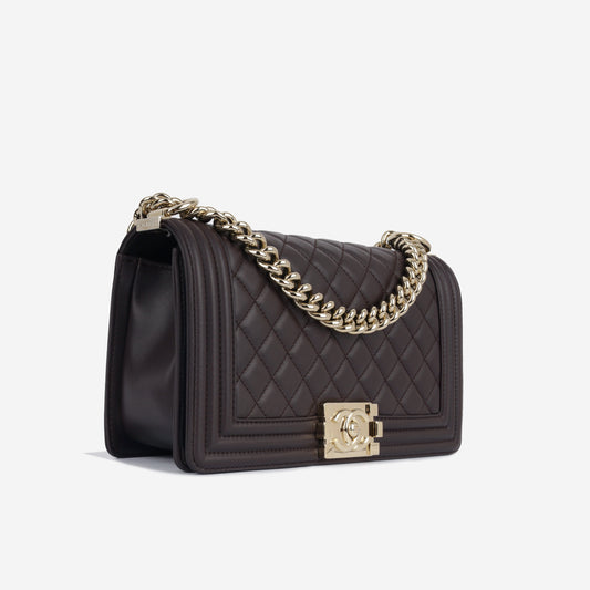 Chanel Boy Bag Lambskin Brown Shoulder Bag Lambskin