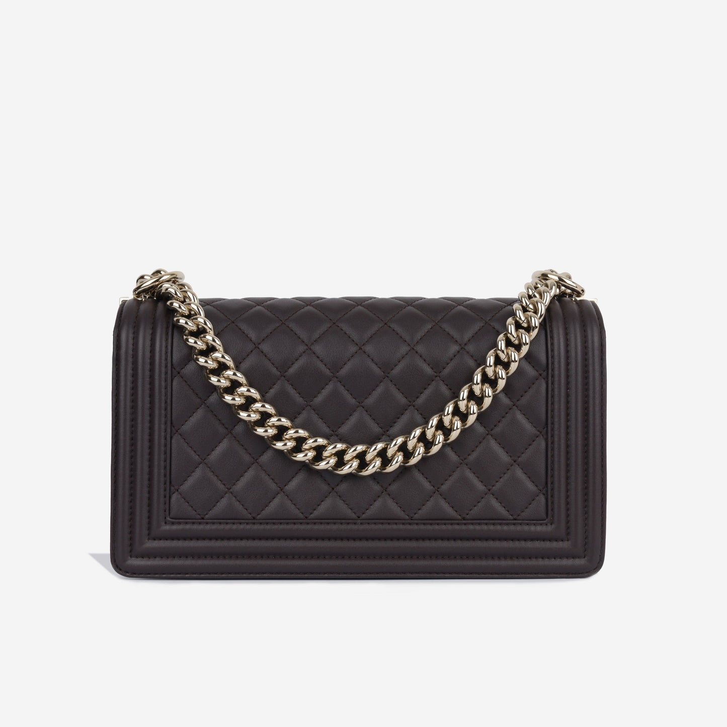 Chanel Boy Bag Lambskin Brown Shoulder Bag