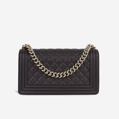Chanel Boy Bag Lambskin Brown Shoulder Bag