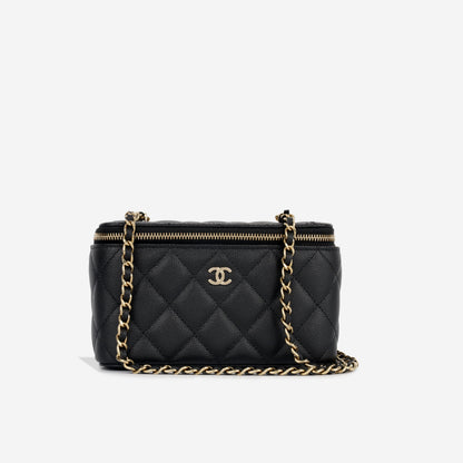 Chanel Vanity Lambskin Black Clutch Style 14