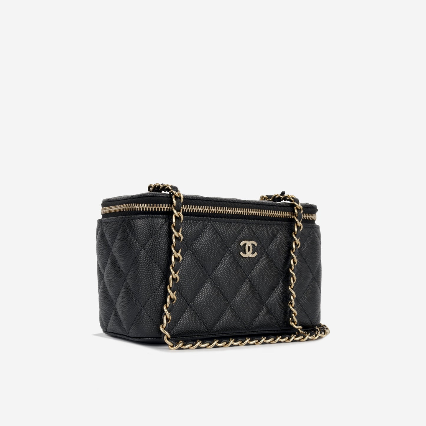 Chanel Vanity Lambskin Black Clutch Style 10