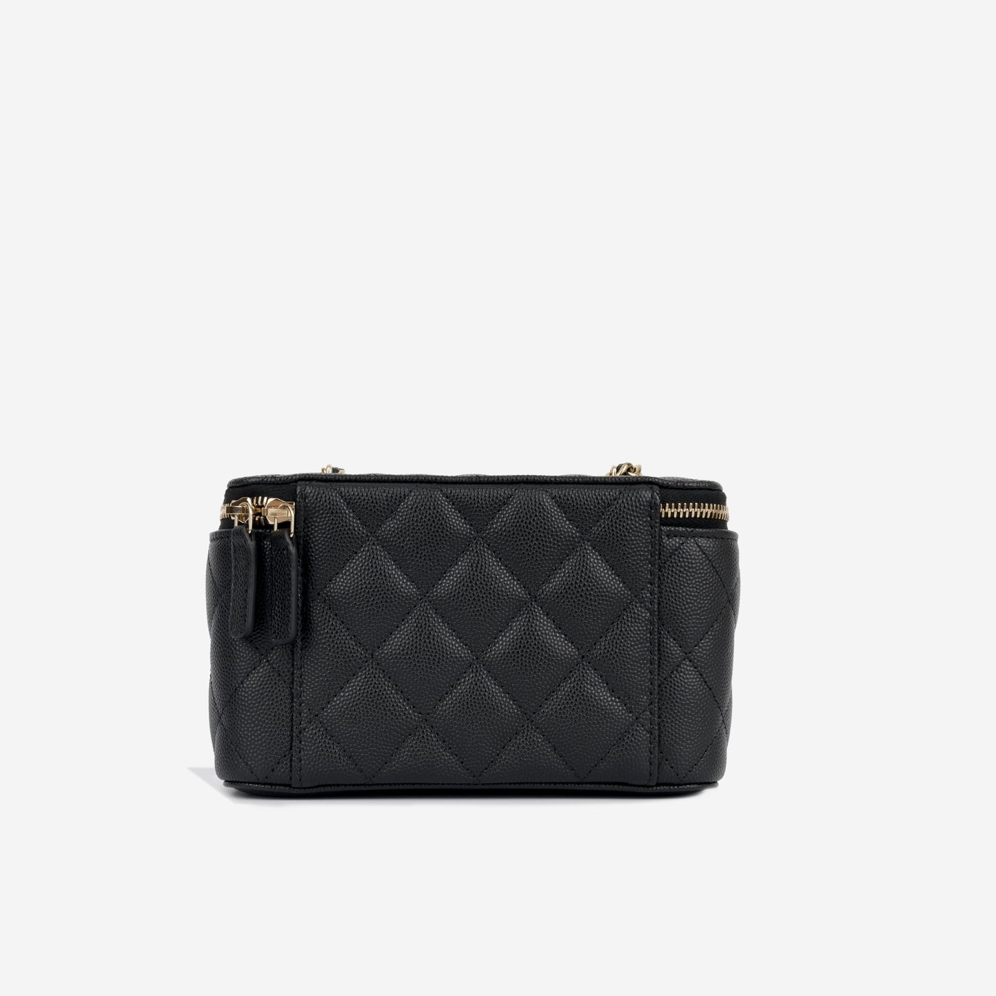 Chanel Vanity Lambskin Black Clutch Style 10