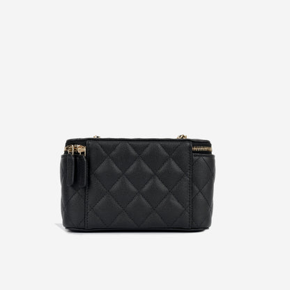 Chanel Vanity Lambskin Black Clutch Style 10
