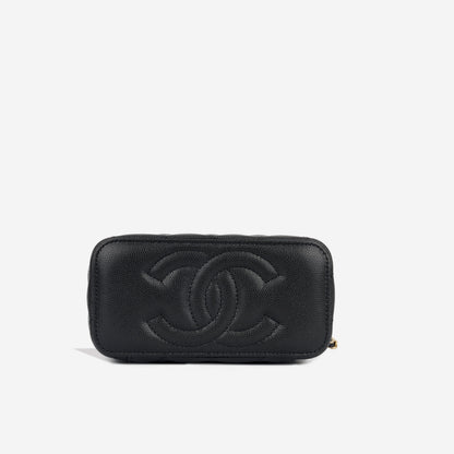 Chanel Vanity Lambskin Black Clutch Style 14