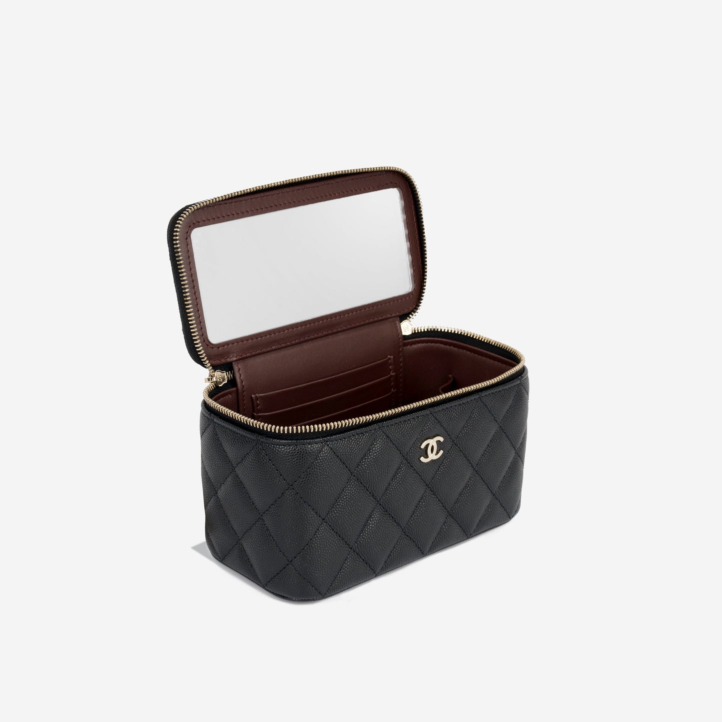 Chanel Vanity Lambskin Black Clutch Style 10