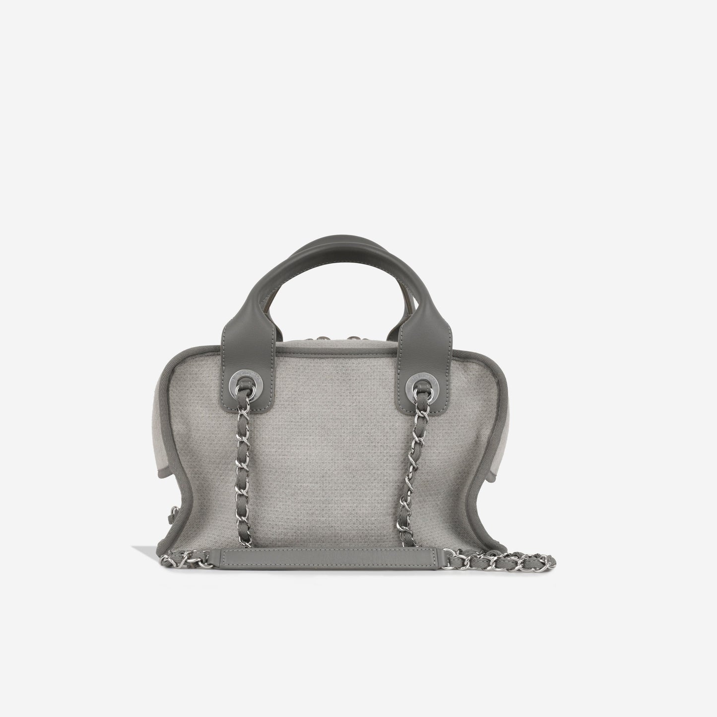 Chanel Cambon Lambskin Silver Tote Bag