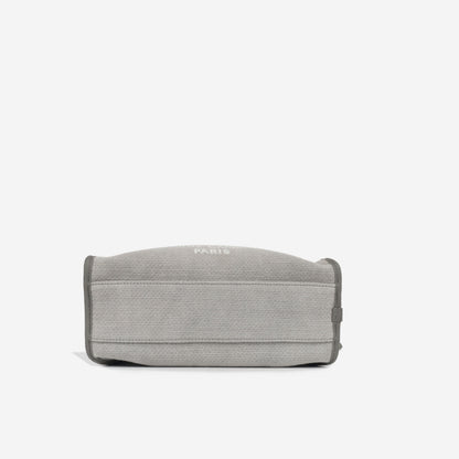 Chanel Cambon Lambskin Silver Tote Bag