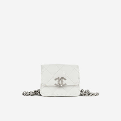 Chanel Vanity Caviar Silver Clutch