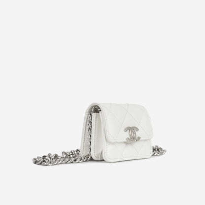 Chanel Vanity Caviar Silver Clutch