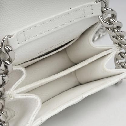 Chanel Vanity Caviar Silver Clutch