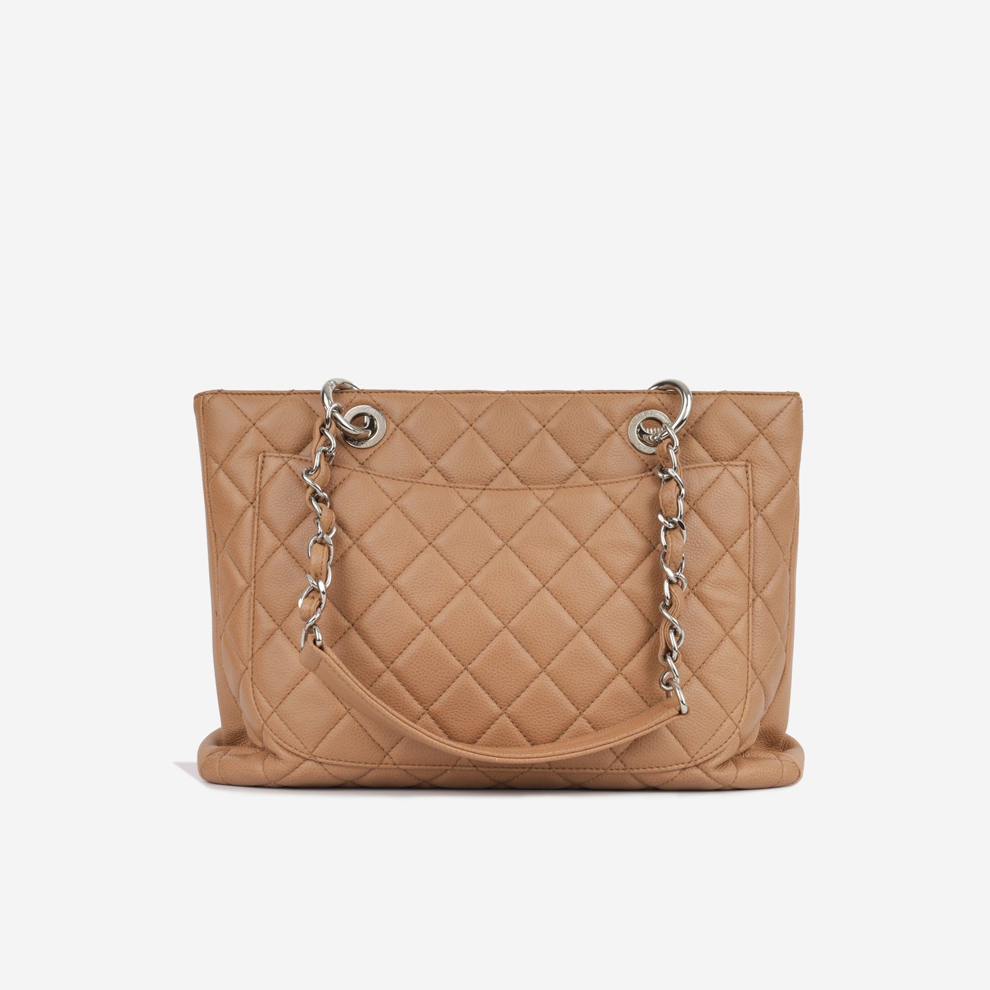Chanel Shopping Tote Caviar Silver Tote Bag
