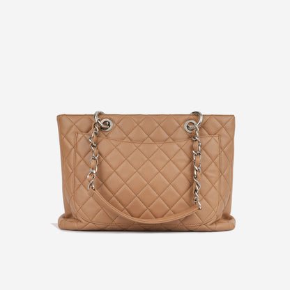 Chanel Shopping Tote Caviar Silver Tote Bag