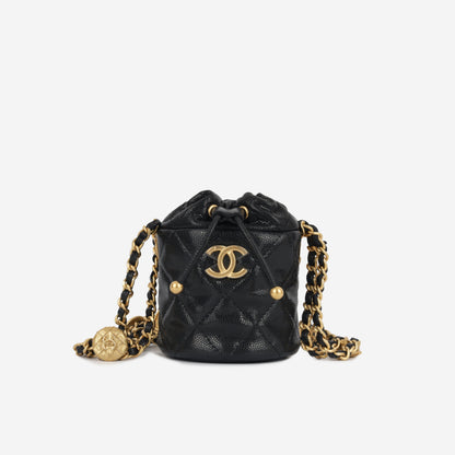 Chanel Vanity Caviar Black Clutch Style 12