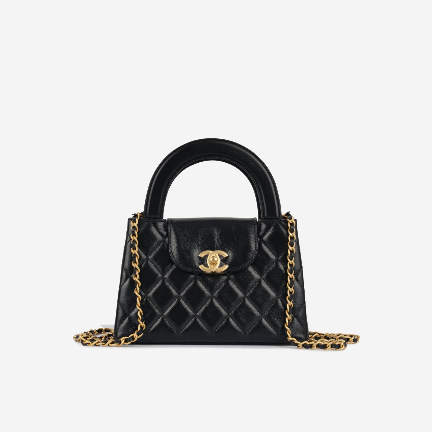 Chanel Kelly Lambskin Black Shoulder Bag Style 6