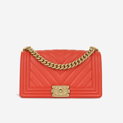 Chanel Boy Bag Lambskin Gold Shoulder Bag Style 6