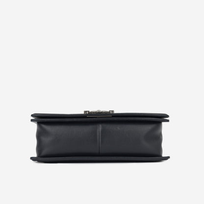 Chanel Boy Bag Calfskin Silver Shoulder Bag