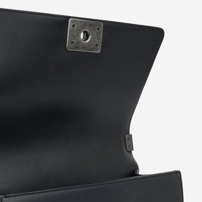 Chanel Boy Bag Calfskin Silver Shoulder Bag
