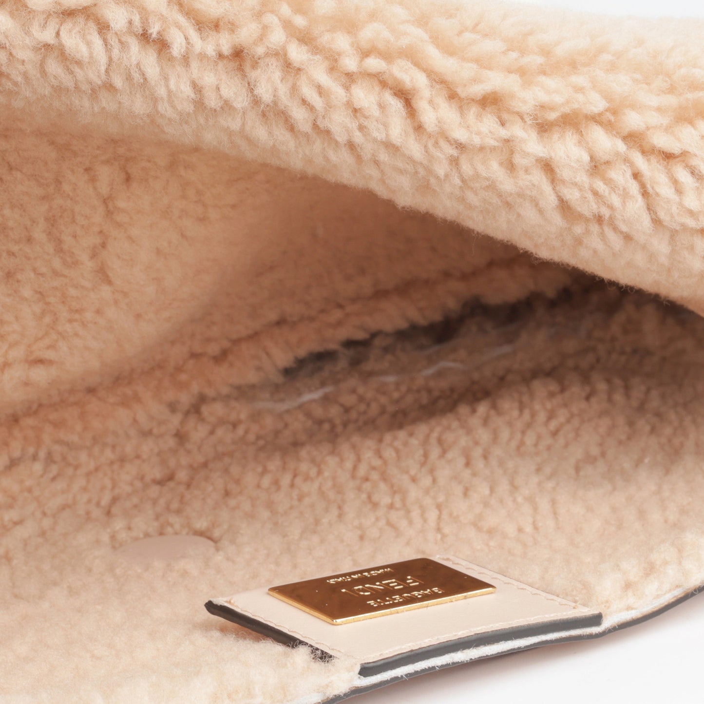 Fendi Baguette Suede Beige Tote Bag