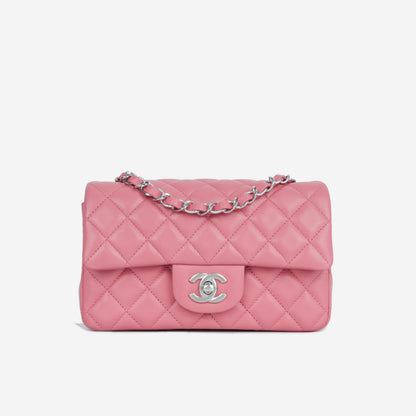 Chanel Classic Flap Lambskin Silver Shoulder Bag Style 32