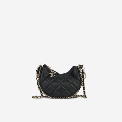 Chanel Lambskin Black Shoulder Bag Style 21
