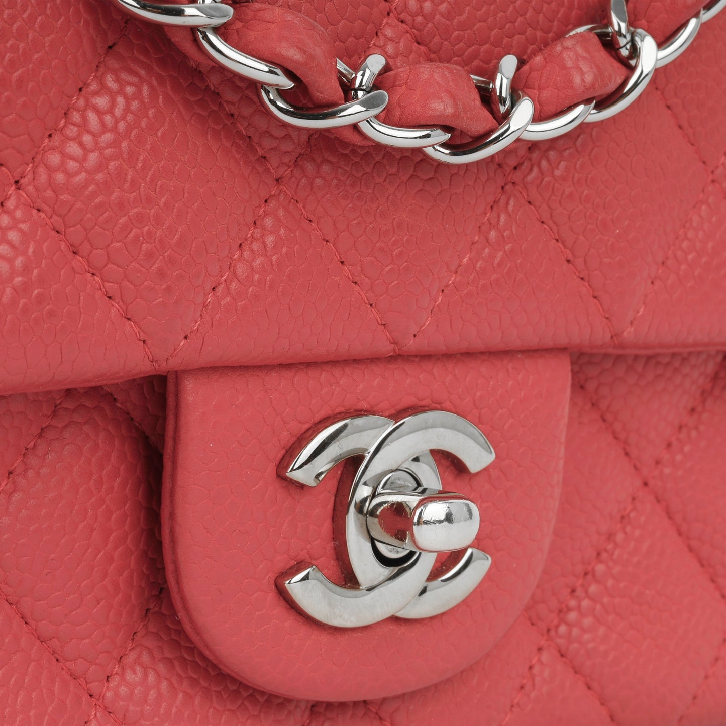 Chanel Classic Flap Lambskin Silver Shoulder Bag Style 37