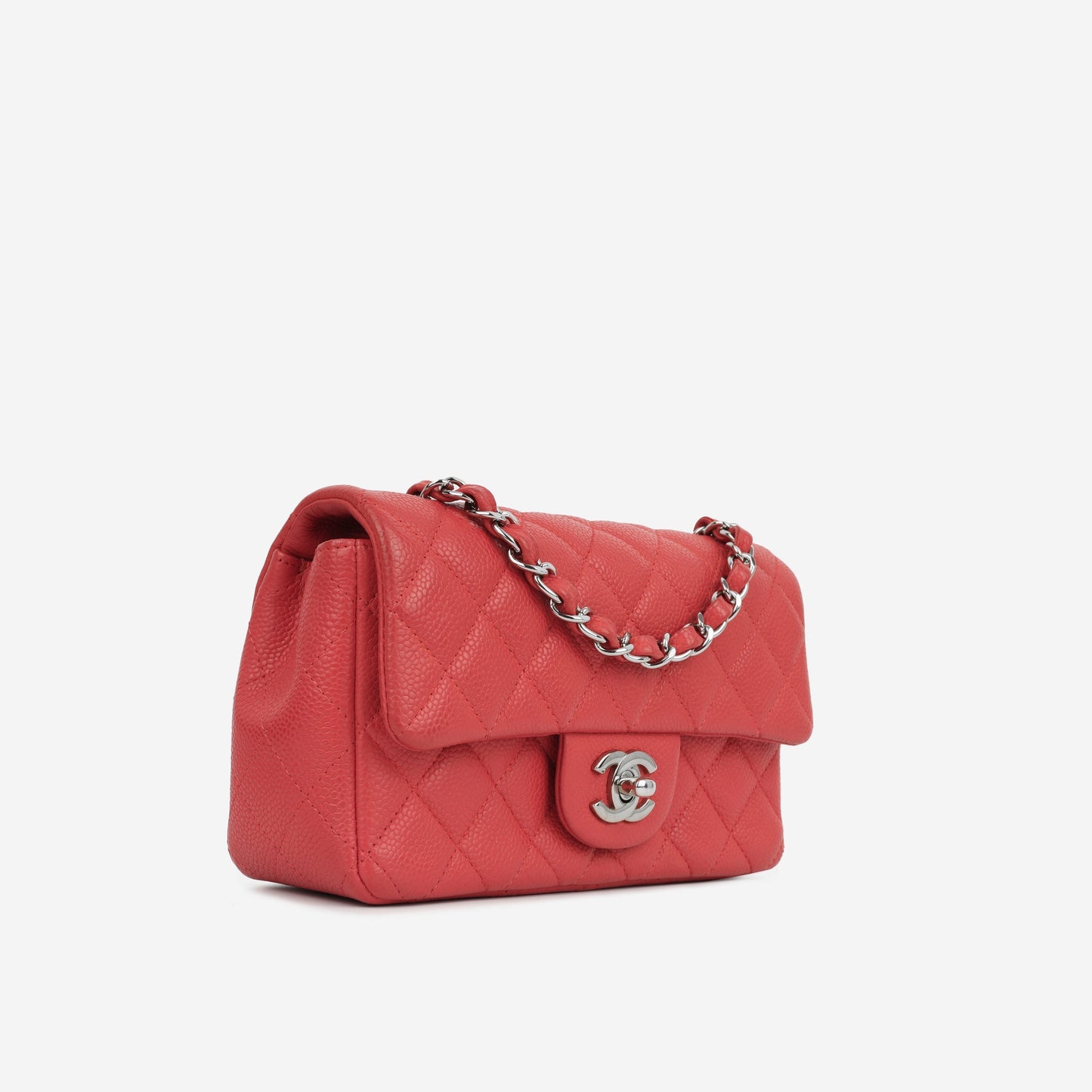 Chanel Classic Flap Lambskin Silver Shoulder Bag Style 37