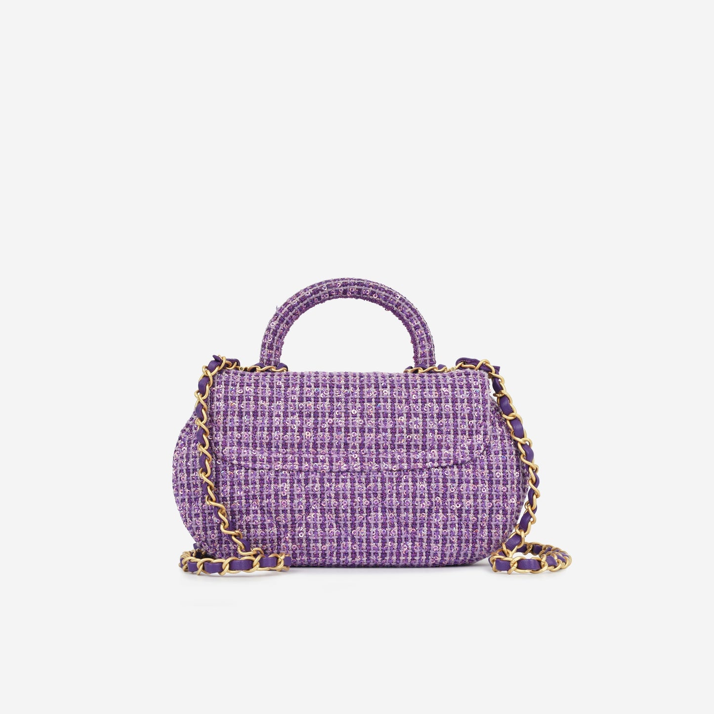 Chanel Small Top Handle - Purple Sequin Tweed