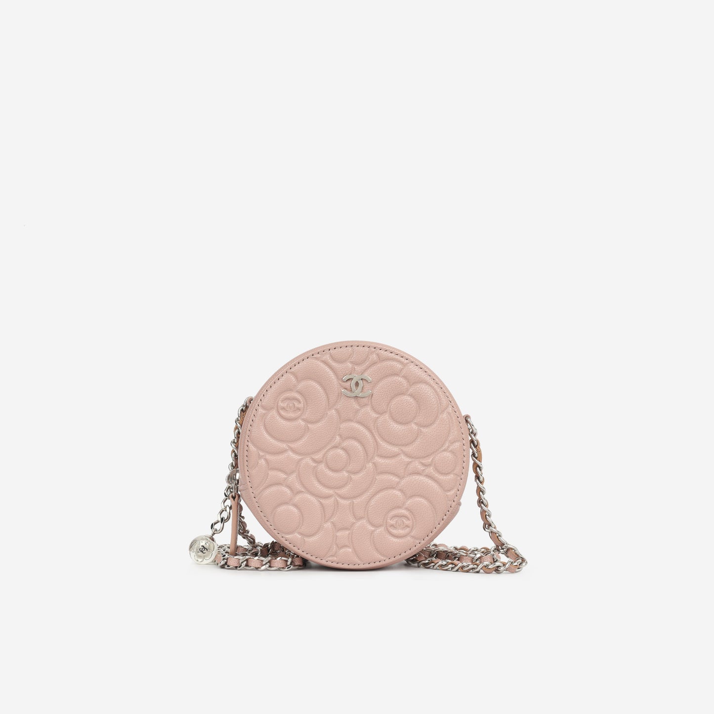 Chanel Camellia Clutch On Chain - Pink