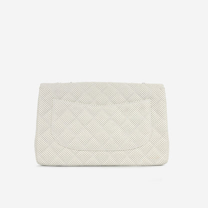 Chanel Classic Flap Lambskin Silver Shoulder Bag Style 4
