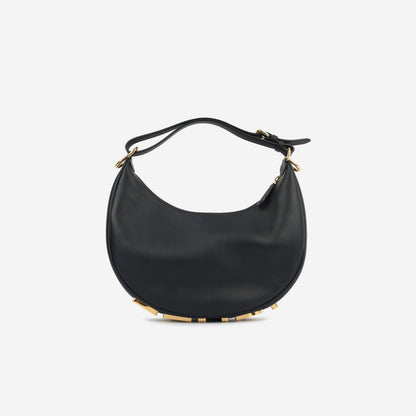 Fendi Fendigraphy Calfskin Black Shoulder Bag