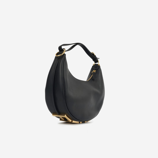 Fendi Fendigraphy Calfskin Black Shoulder Bag