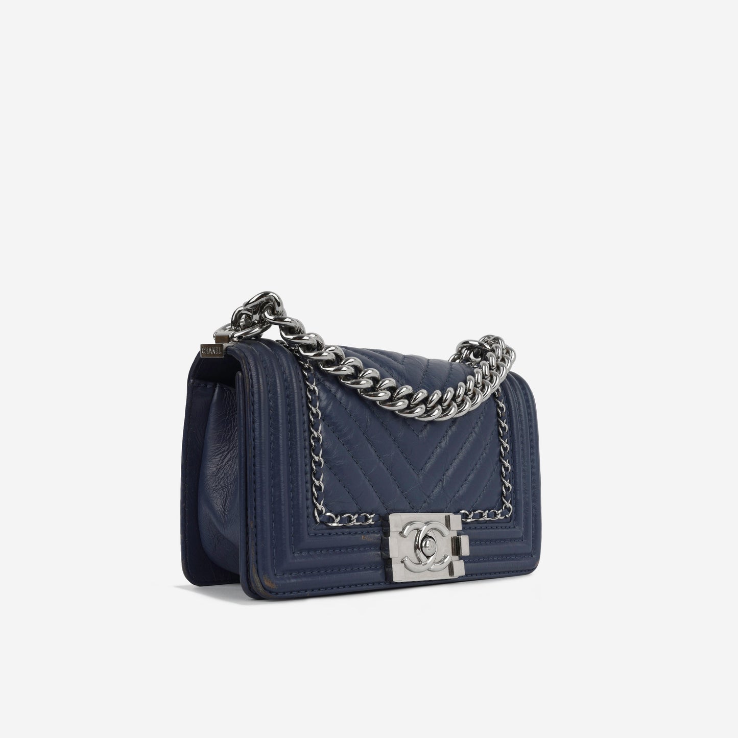 Chanel Boy Bag Lambskin Black Shoulder Bag Style 21