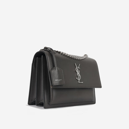 Saint Laurent Sunset Calfskin Red Shoulder Bag