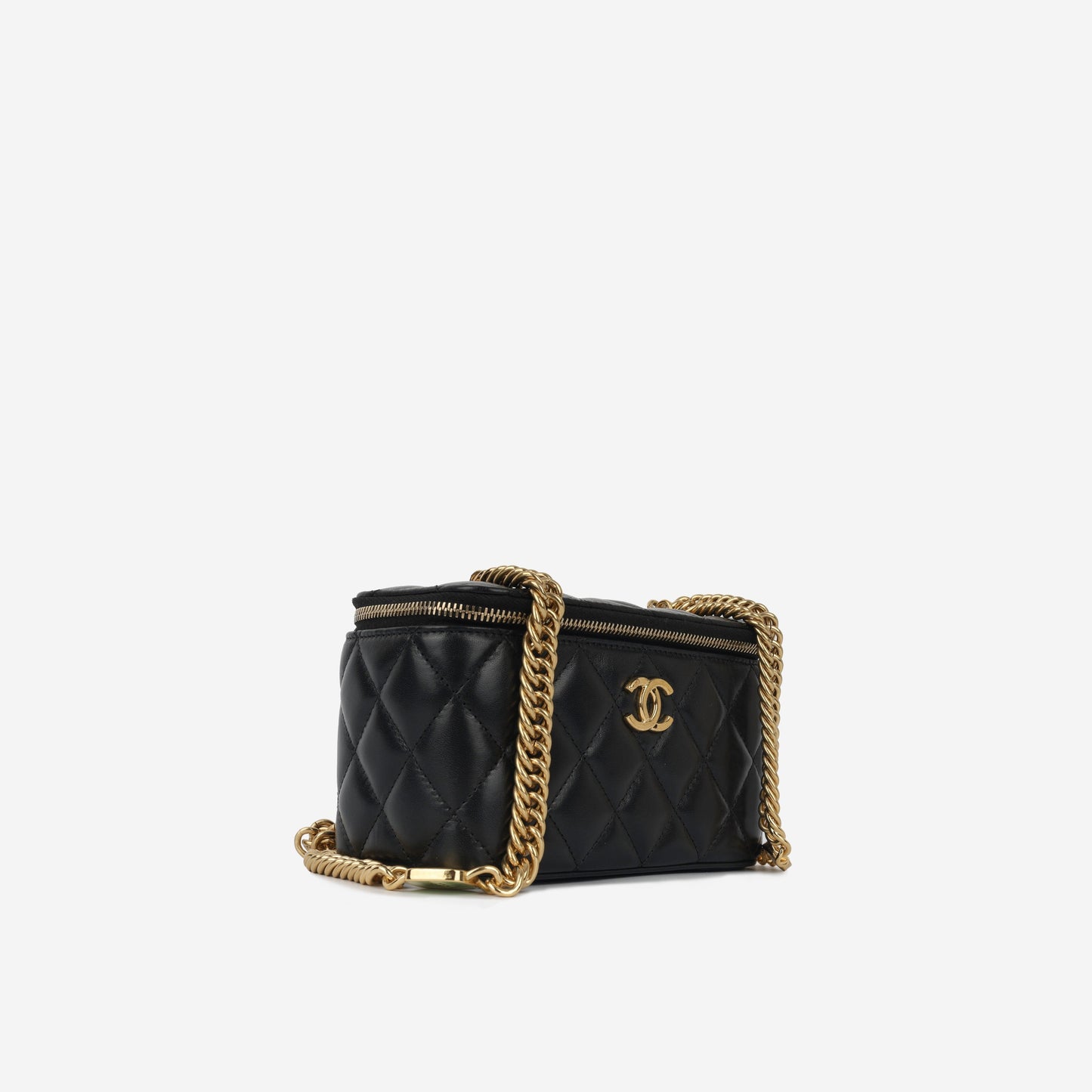 Chanel Vanity Lambskin Black Clutch Style 12