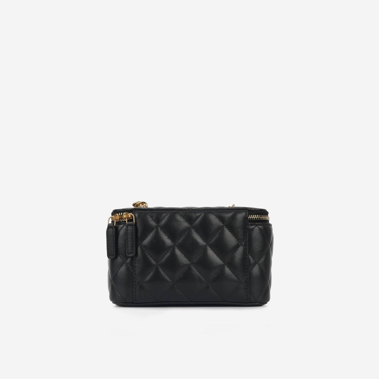 Chanel Vanity Lambskin Black Clutch Style 12