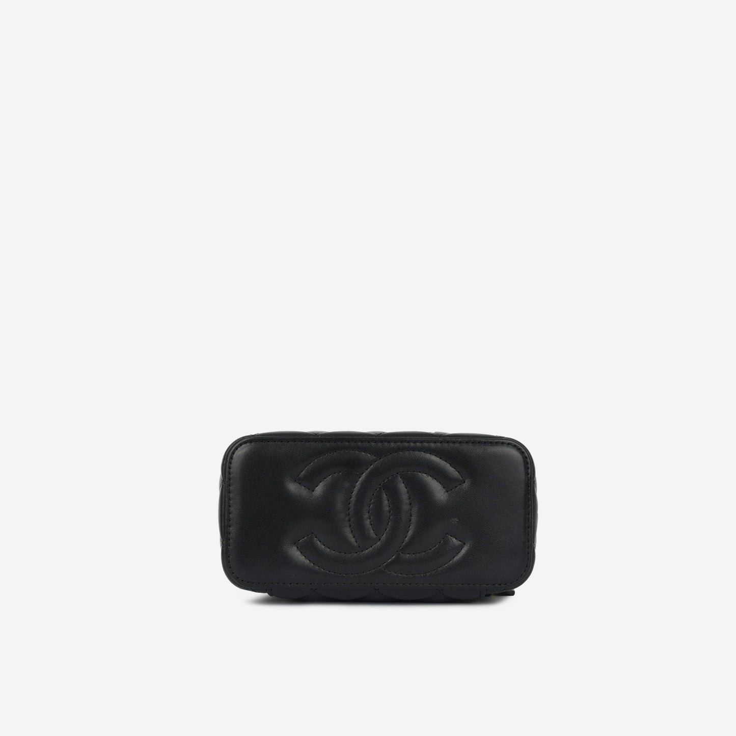 Chanel Vanity Lambskin Black Clutch Style 12