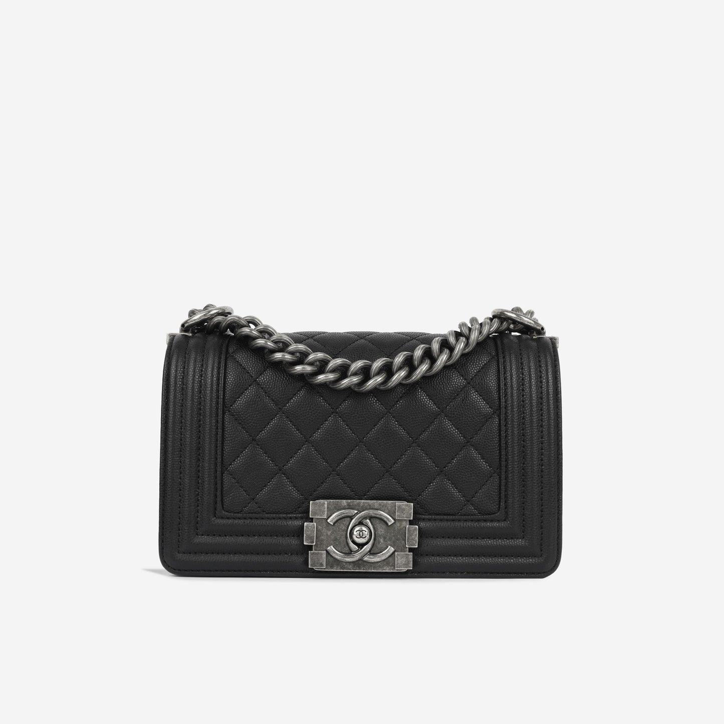 Chanel Boy Bag Lambskin Black Shoulder Bag Style 19