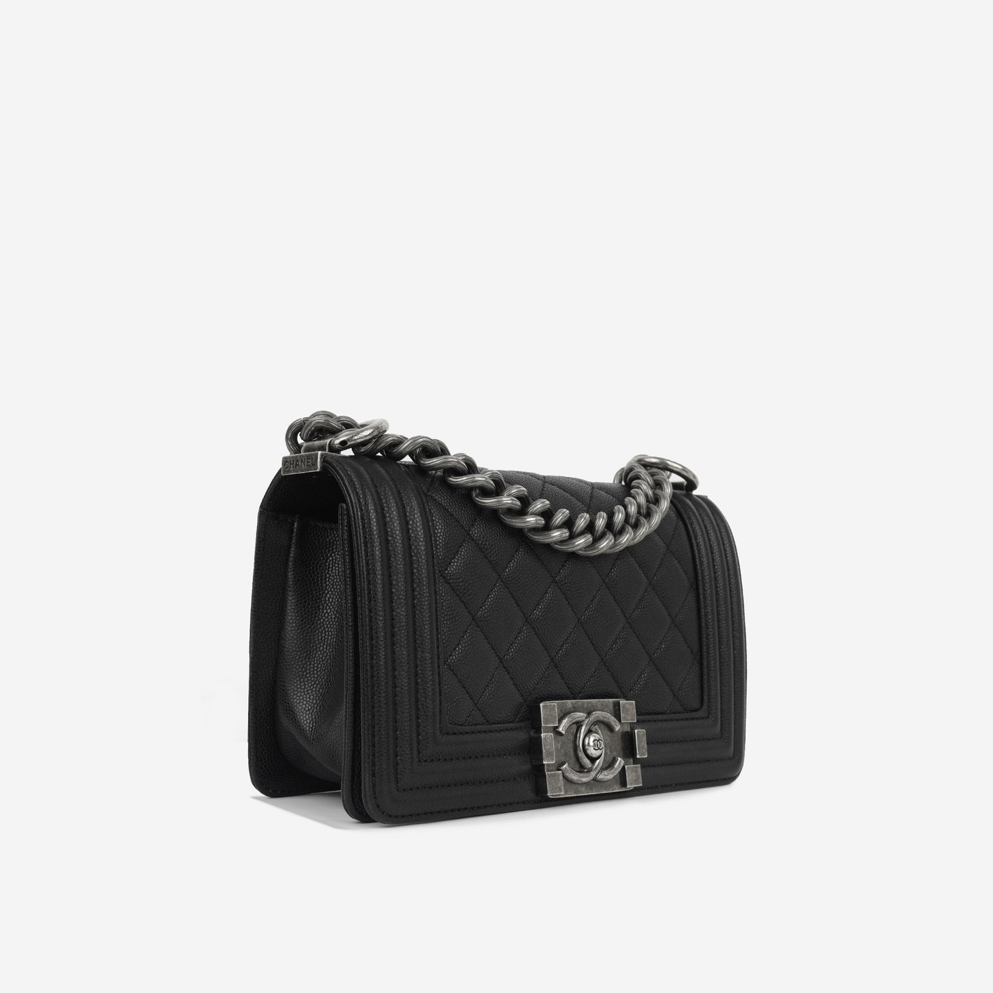 Chanel Boy Bag Lambskin Black Shoulder Bag Style 19